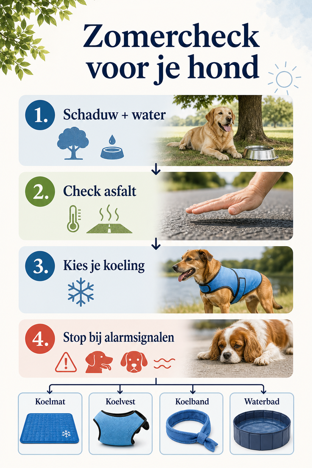 Zomercheck voor je hond met vier stappen