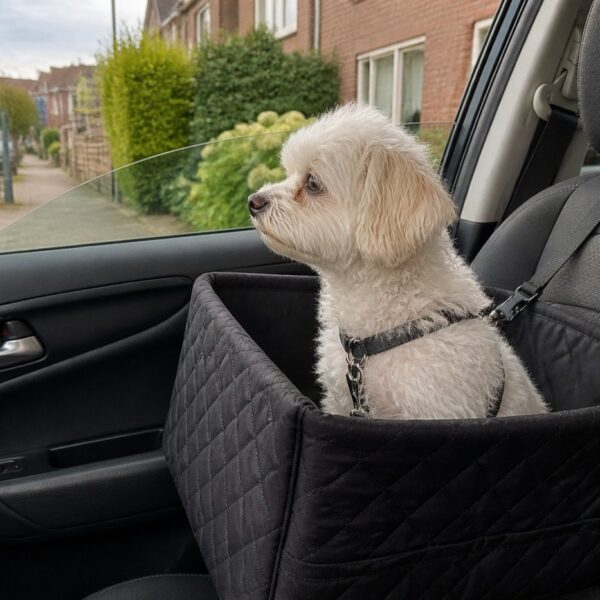 Autostoel voor de hond — zwart, 44 × 44 cm