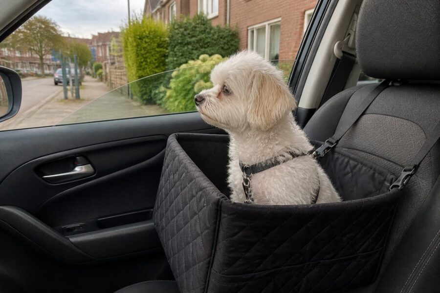 Autostoel voor de hond — zwart, 44 × 44 cm