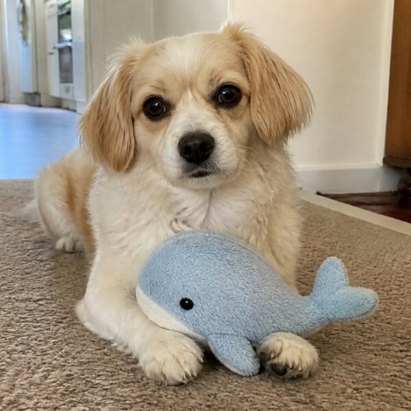 Pluche kauwspeeltje walvis — lichtblauw