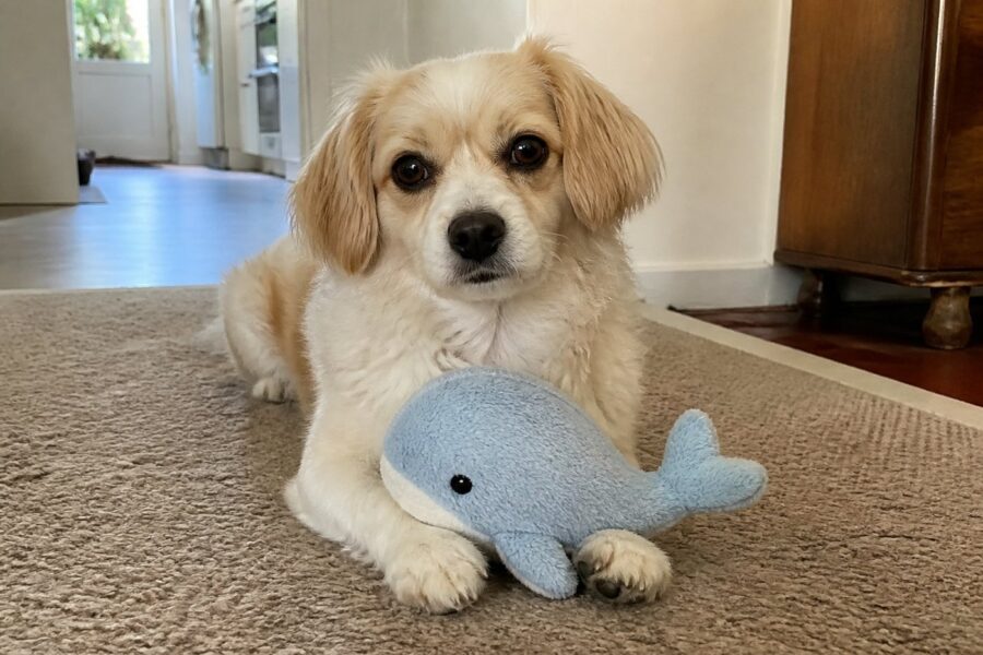 Pluche kauwspeeltje walvis — lichtblauw