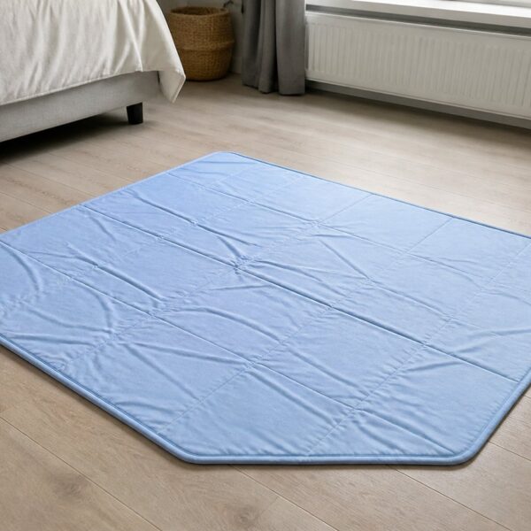 Ademende ijszijden mat — blauw, 60 × 40 cm